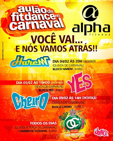 Alpha Fitness promove aulão de Fit Dance em blocos e camarotes durante a folia