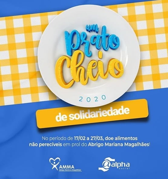 “Um Prato Cheio”: Rede Alpha Fitness promove campanha em prol do abrigo Mariana Magalhães